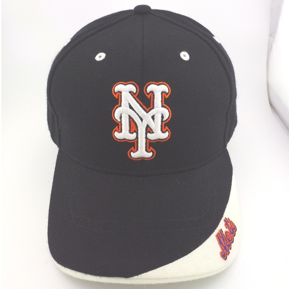 Twins Enterprise New York Mets MLB Baseball Cap Mens Black White Wool Logo Hat